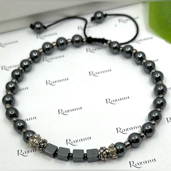 Hematite Bracelet with premium metal findings- adjustable bracelet - Picture 1 of 3